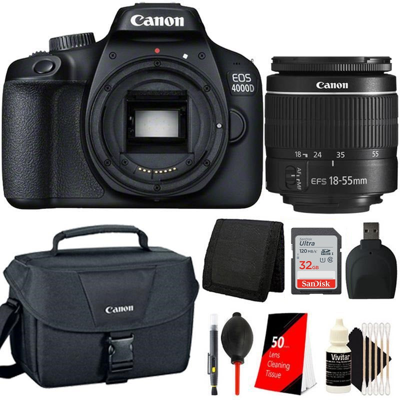 Canon EOS 2000D 24.1MP DSLR Camera + 18-55mm Lens + 8GB Accessory Bundle
