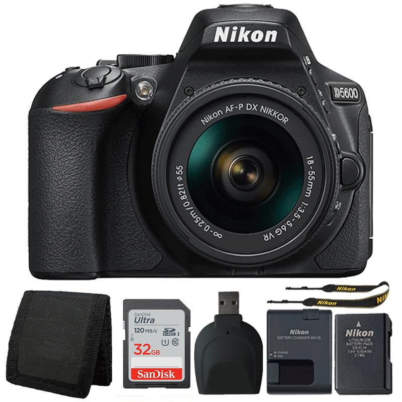 Nikon D5600 24.2MP Digital SLR Camera with 18-55mm Lens and Accessory Bundle