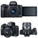 Canon EOS M50 Mirrorless Digital Camera Black with Canon 15-45mm + Canon EF-M 22mm f2 STM Lens