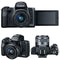 Canon EOS M50 Mirrorless Camera Black with Canon 15-45mm + Canon EF-M 22mm f2 STM Lens 32GB Kit