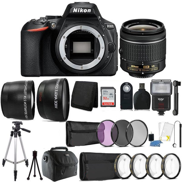 Nikon D5600 24.2MP DSLR Camera with 18-55mm Lens and 32GB