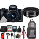 Canon EOS M50 Mirrorless Camera Black with Canon 15-45mm + Canon EF-M 22mm f2 STM Lens 32GB Kit