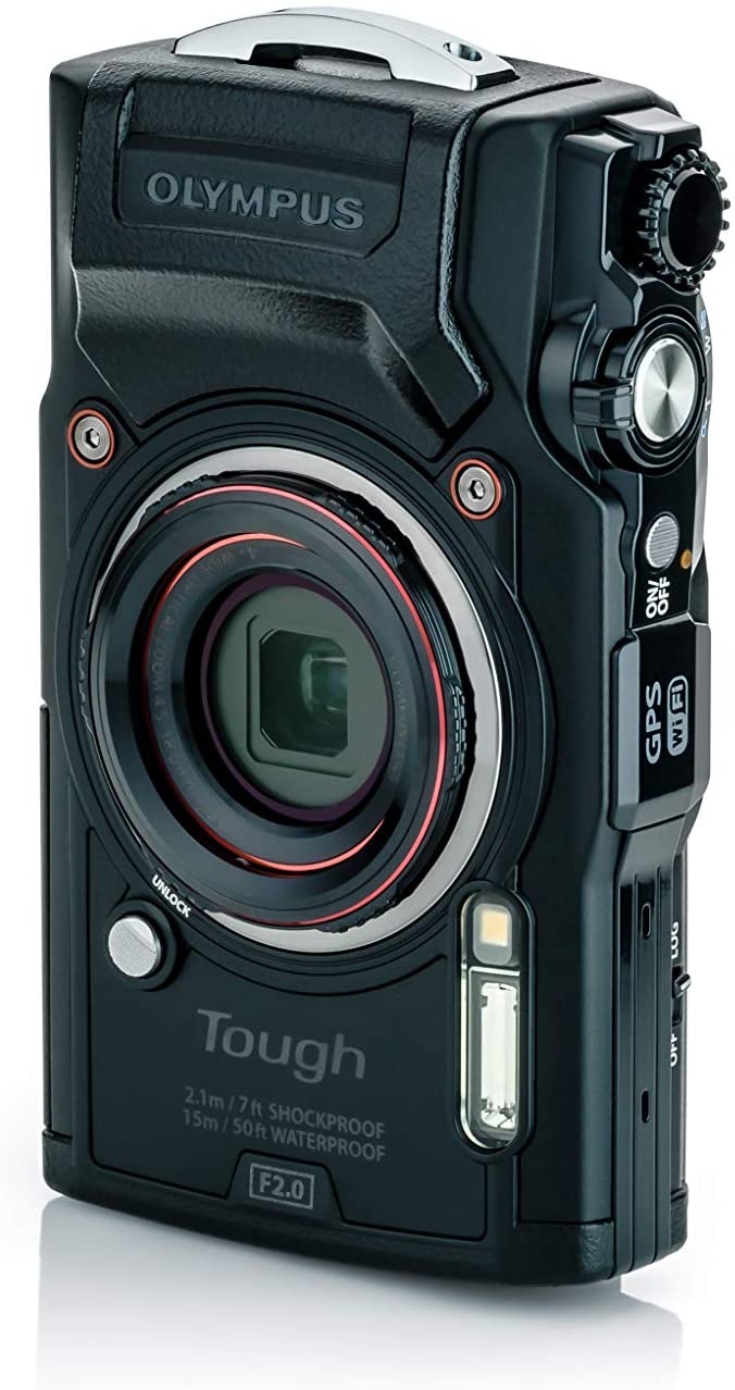 Olympus Tough TG-5 Waterproof Digital Camera with 4K Video Built-in Wifi and GPS Black and Red