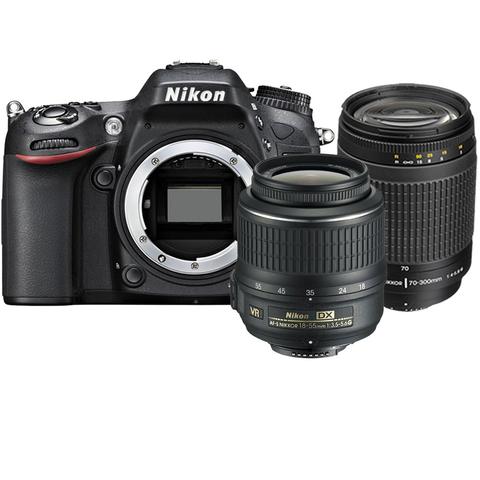 Nikon D7100 24.1MP DX Format CMOS Digital SLR Camera with AFS DX 18-55mm Lens and 70-300 AF Zoom Nikkor Lens